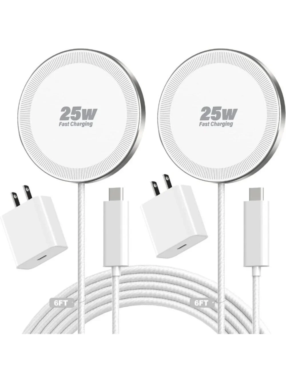 25W Magnetic Wireless Charger - Fast 6FT Charging Pad for iPhone, Galaxy & Pixel